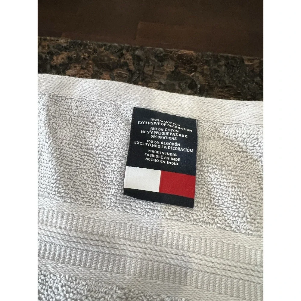 Tommy Hilfiger Gray Hand Towel 100% Cotton